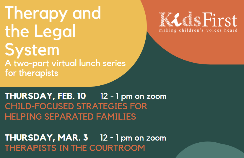 Two-part virtual lunch series: Therapy and the Legal System