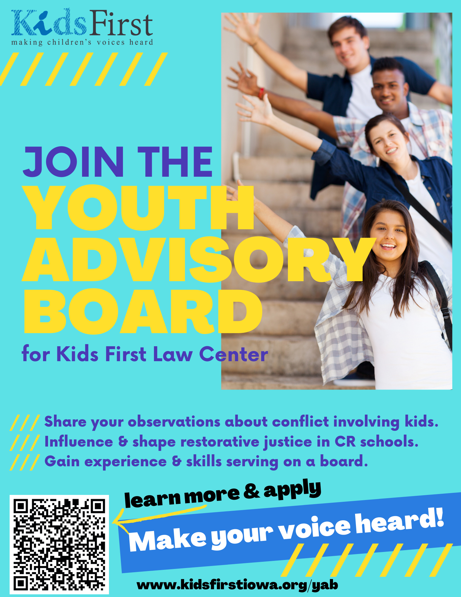 Join Kid First's Youth Advisory Board